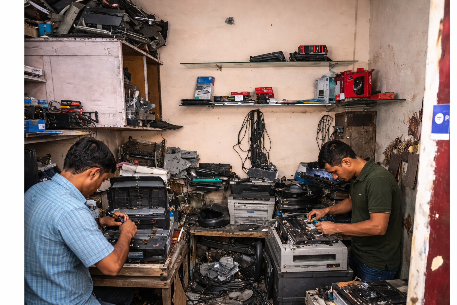 Printer repair shop in action